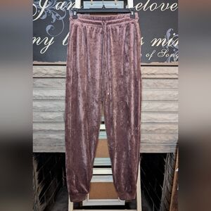 Always Plush Velour Jogger Pants in Brown Size L/XL